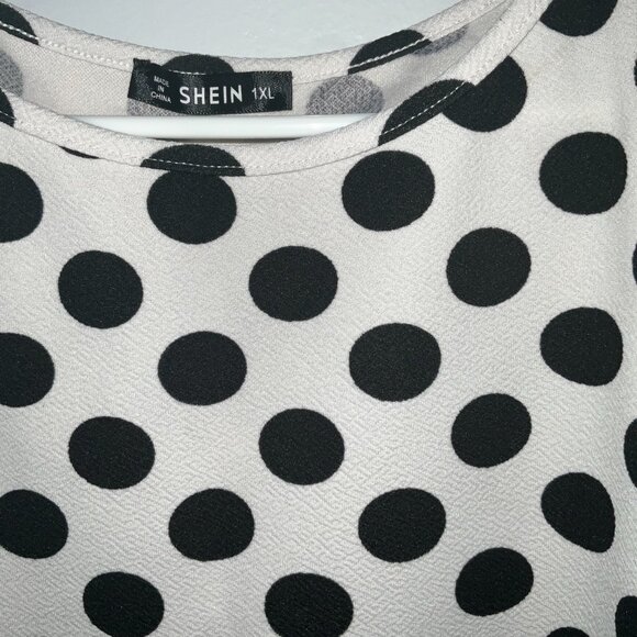 Black And White Polka Dot Blouse - Picture 3 of 4